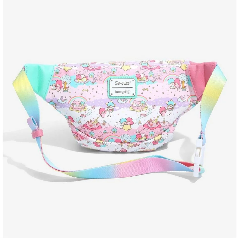 Loungefly Sanrio Little Twin Stars Rainbow Allover Print Fanny Pack - NWT - Picture 3 of 4